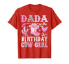 Pink Western Cowgirl Bday Party Family Matching Dada of The Birthday Cow-Girl Rodeo Cowgirl Bday T-Shirt - size chart