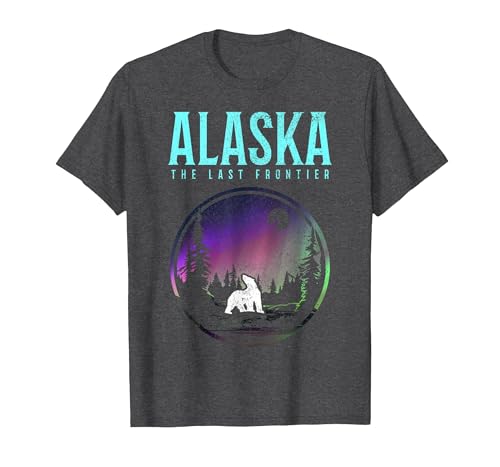 We Love Alaska - Apparel & Gifts Alaska Last Frontier Polar Bear Vintage Pride Souvenir T-Shirt - size chart