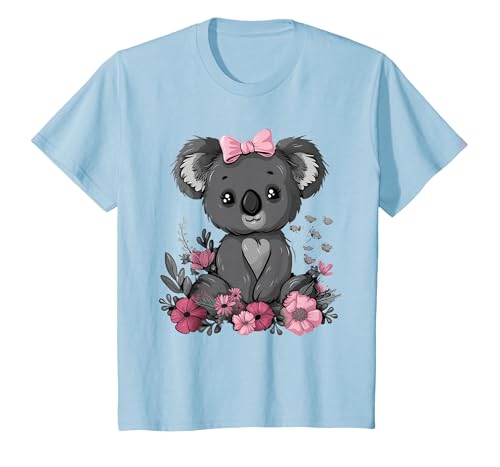 We Love Koalas - Kids Apparel Co. Koala Kawaii Koala Bear Pink Bow Flowers Girls Kids T-Shirt - size chart