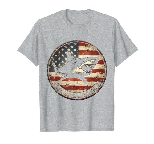 Mademark She Moves In Silence Shark Women Design T-Shirt - size chart