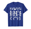 Dancing Skeletons Halloween Party Music Shirts Spooky Skeletons Symphony Halloween Dance Music Men Women T-Shirt - size chart