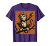 Mademark Smug Monkey Throwing Poop Funny Graphic T-Shirt - Men - size chart