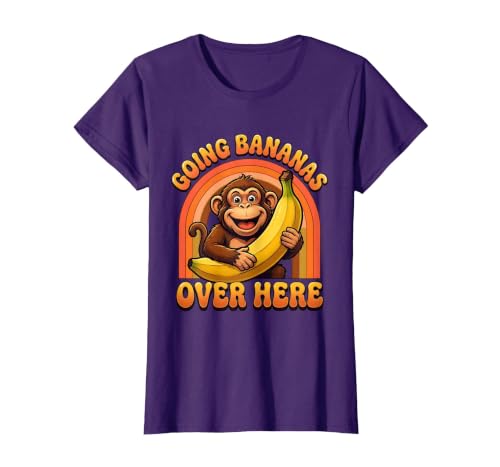 Mademark Going Bananas Over Here Funny Monkey Design T-Shirt - Women - size chart