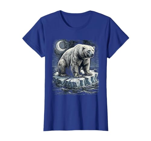 Mademark Polar Bear Lone Ice Floe Drifting Arctic Design T-Shirt - size chart