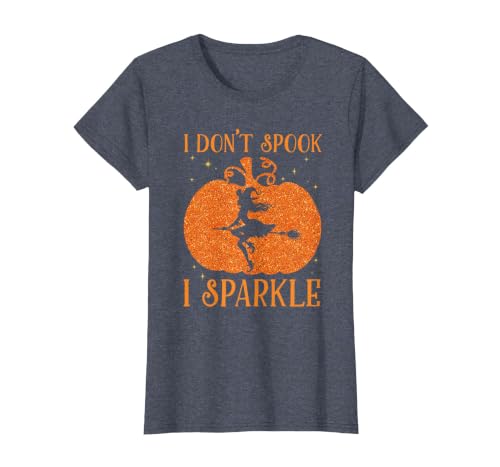 PDUS32 I Don't Spook I Sparkle Funny Halloween I Don't Spook I Sparkle Funny Halloween Girl Witch Pumpkin T-Shirt - size