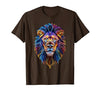 Psychedelic Jungle Glow Animal Art Glow Lion Head Art Psychedelic Jungle Animal Face T-Shirt - size chart