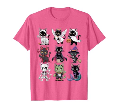 Halloween Cat Apparel Halloween Cat T-Shirt - Spooky Kittens Costume T-Shirt - size chart