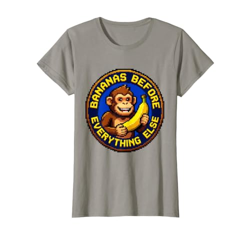 Mademark Bananas Before Everything Else Monkey Design T-Shirt - Women - size chart