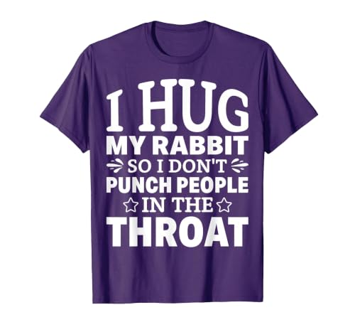 I Hug My Rabbit I Easter Bunny Design Lionhead Rabbit T-Shirt — design detail