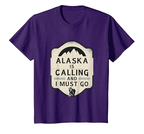 Alaska is Calling and I Must Go Mountains Bear T-Shirt - size chart