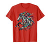 Mystical Native American Horse Farm Heritage Spirituality T-Shirt - size chart
