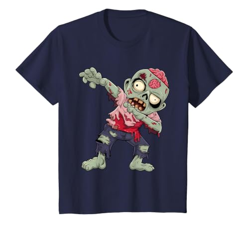 Halloween Shirts Women Men Kids Dabbing Zombie Brain Halloween Scary Dab Dance Boys Teen Men T-Shirt - size chart
