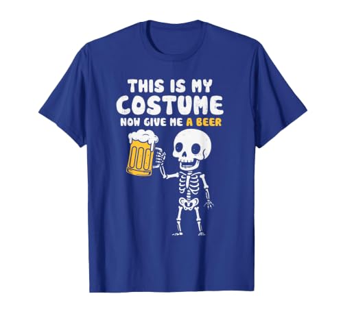 Halloween Tees Women Men Kids This is My Costume Beer Halloween Party Drinking Dad Mens T-Shirt - size chart