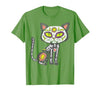 Halloween Cat Shirts For Women Men Kids Owner Sugar Skull Cat Dia De Muertos Day of Dead Halloween Mexican T-Shirt - size