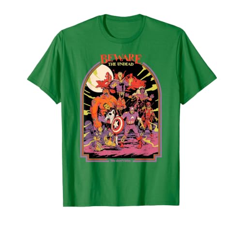 Marvel Zombies Beware the Undead We Don’t Bite Halloween T-Shirt - size chart