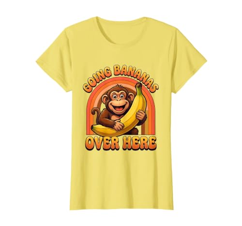 Mademark Going Bananas Over Here Funny Monkey Design T-Shirt - Women - size chart
