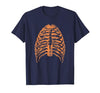 Orange Halloween Rib Cage Ribcage T-Shirt - size chart