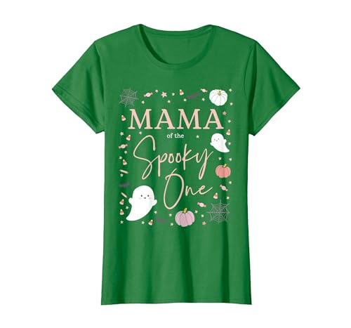 Spooky One First Birthday 1st Cute Pink Halloween Mama of The Spooky One Girl First Birthday Pink Halloween T-Shirt - size