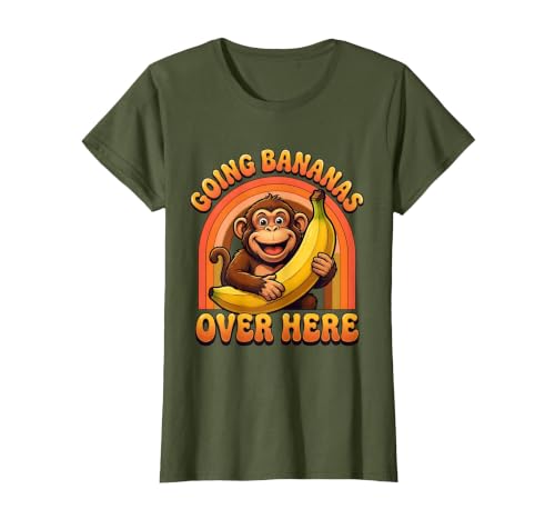 Mademark Going Bananas Over Here Funny Monkey Design T-Shirt - Women - size chart