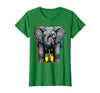 Mademark Funny Elephant Hiding Behind Tiny Tree T-Shirt - Women - size chart