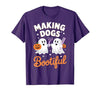 Dog Lover Spooky Grooming Groomer Attire Pet Groomer Funny Halloween Making Dogs Bootiful T-Shirt - size chart