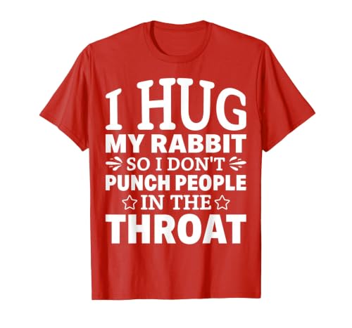 I Hug My Rabbit I Easter Bunny Design Lionhead Rabbit T-Shirt — design detail