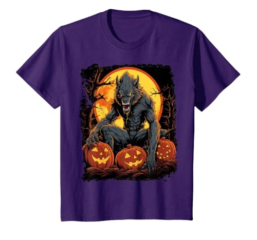 FrightNightFits Werewolf Orange Halloween T-Shirt - size chart