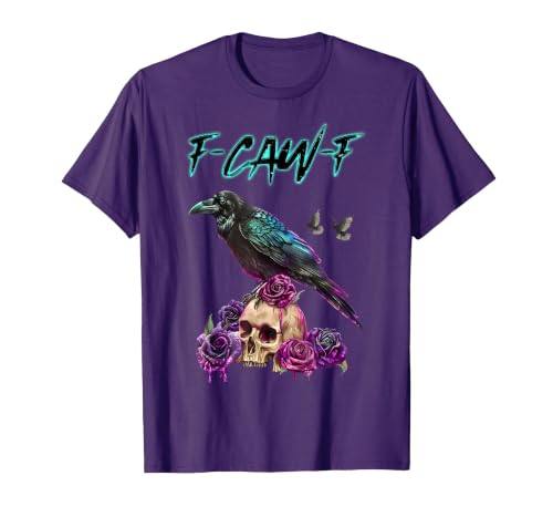 F-Caw-F Funny Raven Black Crow Spooky Season Retro F-Caw-F Funny Raven Black Crow Spooky Season Halloween Retro T-Shirt -