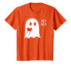 Halloween Ghosts & Stuff Clothing Hey Boo Ghost Heart Hand Sign Cute Halloween Spooky Season T-Shirt - size chart