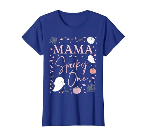Spooky One First Birthday 1st Cute Pink Halloween Mama of The Spooky One Girl First Birthday Pink Halloween T-Shirt - size