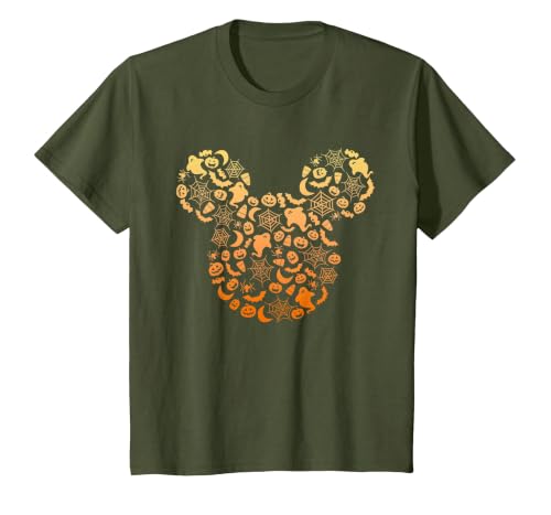 Disney Mickey Mouse Halloween Ghosts & Pumpkins Gradient T-Shirt - size chart
