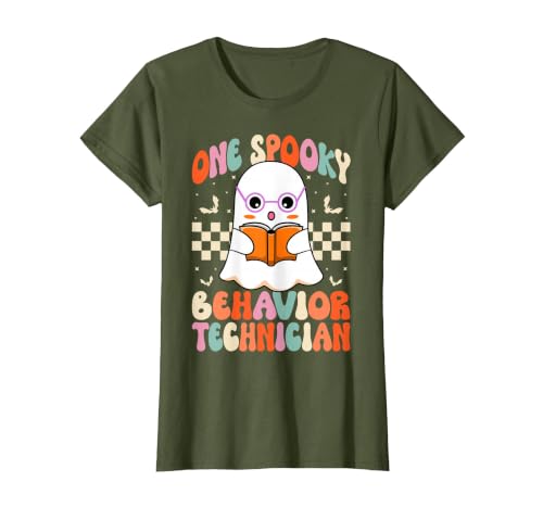 RBT Behavior Tech Spooky Halloween Gifts Co. One Spooky Behavior Technician Analyst - Halloween Ghost RBT T-Shirt - size