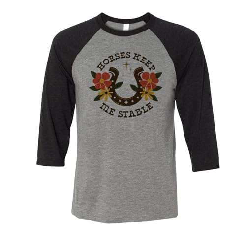 TeesAndTankYou Horses Keep Me Stable Three-Quarter Raglan Sleeve Baseball Shirt Unisex - size chart