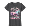 Funny Horse Lovers Just a Girl Who Loves Horses T-Shirt - size chart