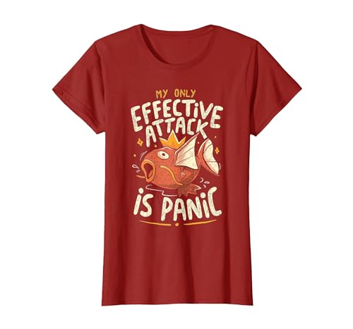 Funny My Only Effective Attack Is Panic Tee Shirt Fish My Only Effective Attack is Panic T-Shirt - size chart