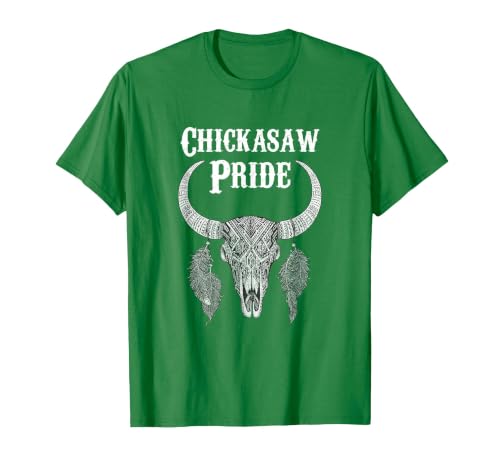 Chickasaw Pride Native American Nice Gifts Chickasaw Pride Tribe Native American Indian Buffalo T-Shirt - size chart