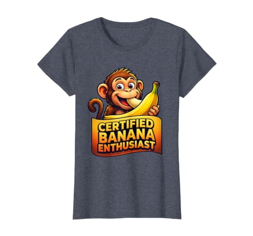 Mademark Certified Banana Enthusiast Funny Monkey Design T-Shirt - Women - size chart
