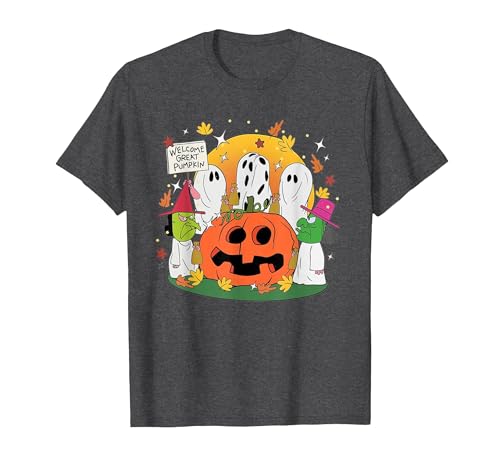 Funny Halloween gift tee Welcome Great Pumpkin Boo Witch Pumpkin Halloween T-Shirt - size chart