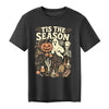 CAZYCHILD Halloween Shirts for Men Funny Halloween Pumpkin Shirt Dancing Skeleton Tee - size chart
