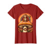 Mademark Monkey Perched on Giant Mushroom Illustration T-Shirt - Women - size chart