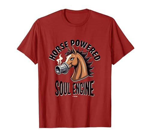 Mademark Horse Powered Soul Engine Equestrian Design T-Shirt - Men - size chart