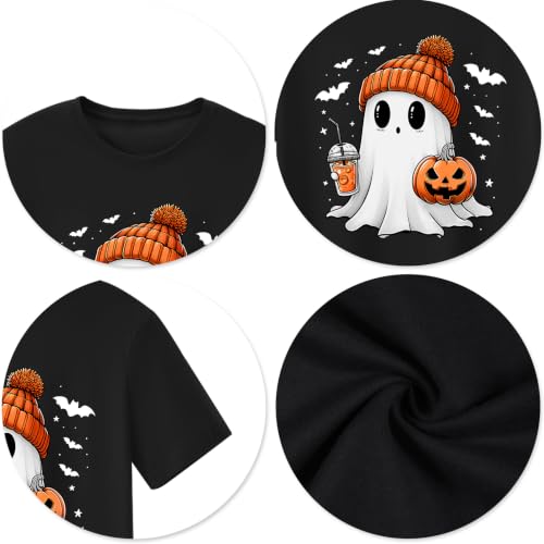 CAZYCHILD Halloween Shirts for Men Funny Halloween Pumpkin Shirt Dancing Skeleton Tee - size chart