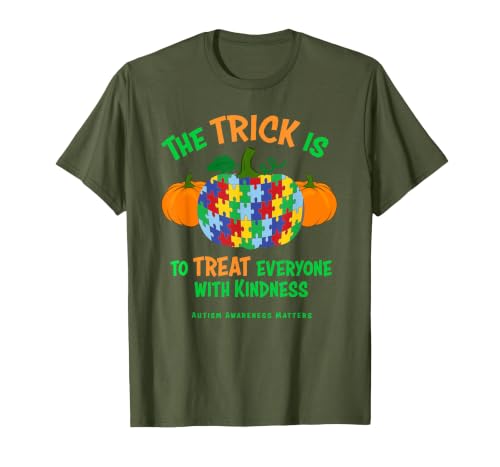 Presto Autism Awareness Halloween October Pumpkin Autism Awareness Halloween Fall October Puzzle Pumpkin T-Shirt - size chart