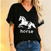 Pukcoun Horse Shirt Horse Lover V-Neck Shirt Retro Graphics T-Shirt Unisex - size chart