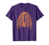 Orange Halloween Rib Cage Ribcage T-Shirt - size chart
