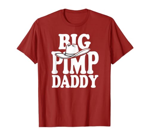 Humor Adult Dad Jokes Fathers Day Tees Big Pimp Daddy Halloween Costume T-Shirt - size chart