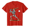 Funny Halloween Skeleton Sports Boys Costume Baseball Skeleton Spooky Boys Halloween Baseball Player T-Shirt - size chart