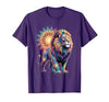 Cosmic Animal Mandala Sacred Geometry Collective Sacred Geometry Lion Mandala T-Shirt - size chart