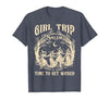 Vitage Girls Trip Salem Halloween Womens Funny Tee Retro Girls Trip Salem 1692 They Missed One Witch Halloween T-Shirt -