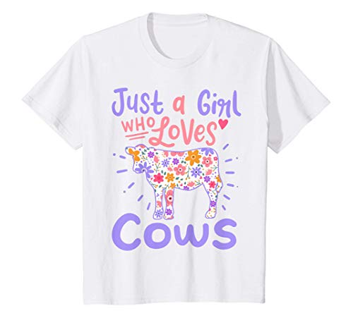Kids Cow Just A Girl Who Loves Cows Gift T-Shirt - size chart
